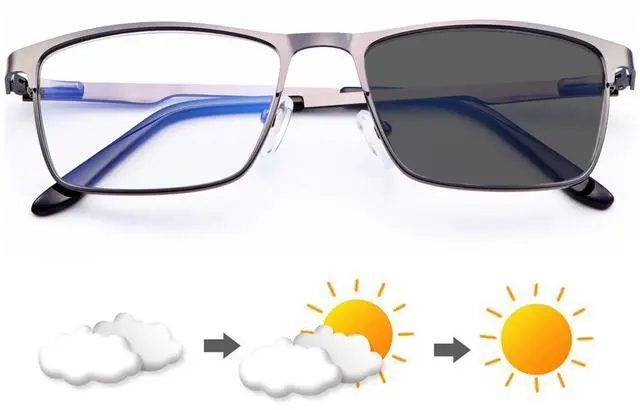 Main image of YIMI Mens Blue Light Glasses Men Computer Gaming BlueLight Blocking Glasses Metal Anti Eyestrain Clear Lens Eye Protection (Photochromic/Dual Purpose)