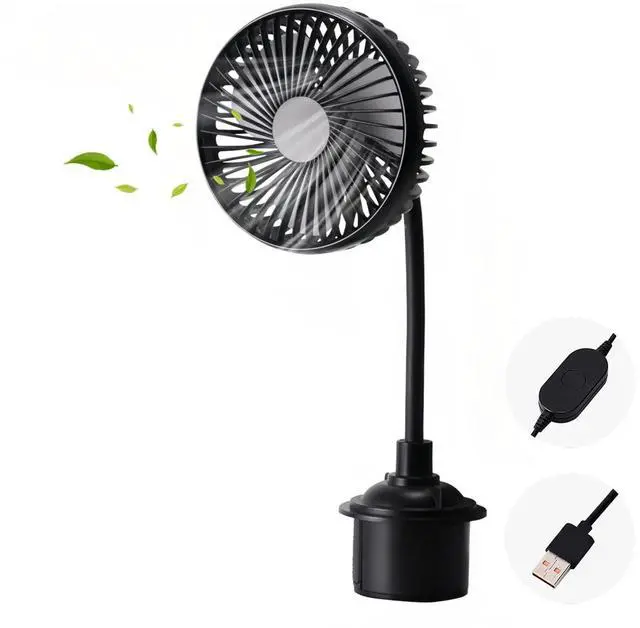 Main image of Car Cooling Fan, Powerful Low Noise Car Fan with 3 Speeds, Gooseneck Design 360deg Rotation for flexible Adjustment, Portable USB Powered Fan for Car Trucks RVs Bus
