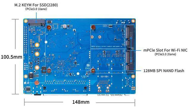 Alt view image 4 of 5 - youyeetoo Banana Pi BPI R4 WiFi 7 Router Single Board Computer - Assembled, 4GB RAM, 8GB eMMC, MediaTek MT7988A Chip, 2X 10Gbe SFP Slots, 4X Gbe Ports, Metal Case (Wi-Fi 7 Paket Bulk)