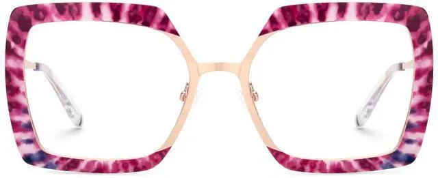 Main image of Zeelool Blue Light Blocking Glasses for Women, Square Metal Glasses Frame Eyeglasses with Non-prescription Clear Lenses Anti Eyestrain & UV from Computer/TV/Phone ZJGM150137-02B