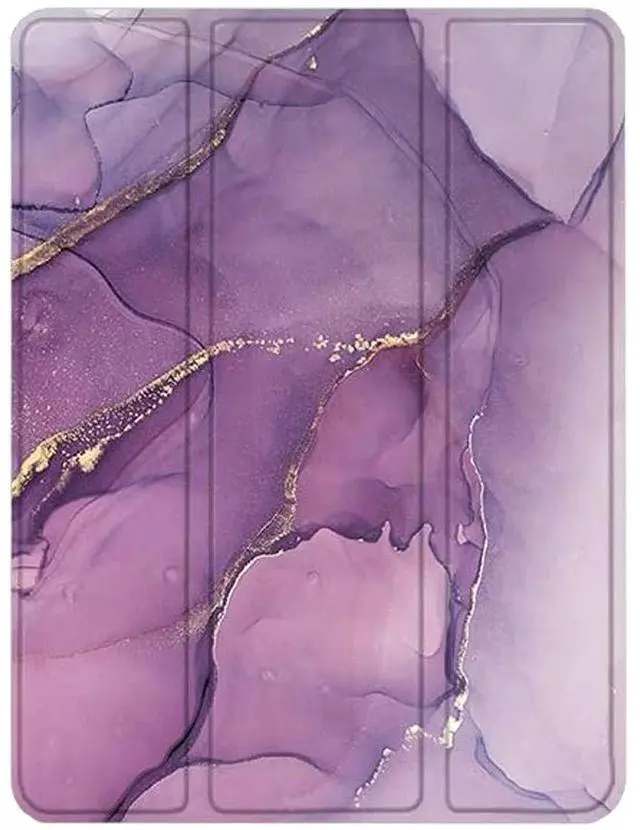 Main image of SaharaCase Folio Case for Apple iPad 10.2" (8th Generation 2020) and (9th Generation 2021) [Shockproof Bumper] Rugged Protection Anti-Slip Grip Slim Fit Integrated Kickstand (Purple Marble)
