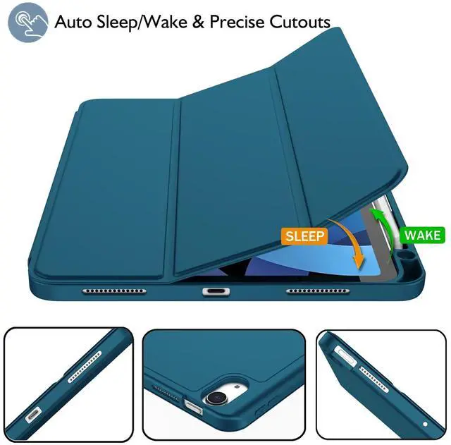 Alt view image 4 of 5 - ZryXal iPad Air 11 Inch Case M3 2025 / M2 2024, iPad Air Case 5th Generation/4th Generation 2022/2020 10.9 Inch [Support Touch ID and Auto Wake/Sleep](Teal)