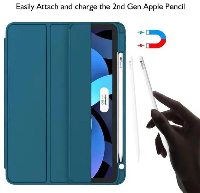 Alt view image 2 of 5 - ZryXal iPad Air 11 Inch Case M3 2025 / M2 2024, iPad Air Case 5th Generation/4th Generation 2022/2020 10.9 Inch [Support Touch ID and Auto Wake/Sleep](Teal)