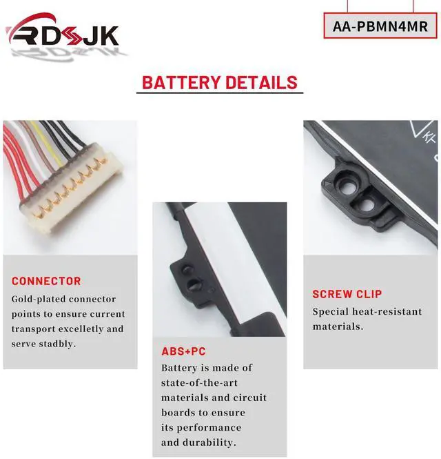 Alt view image 5 of 5 - AA-PBMN4MR Laptop Battery for Samsung Galaxy Book Pro 360 NP930XDB NP935XDB NP930XED NP930QDB NP930QED NP950QED NP934QED-KA1DE NT930QED-K71A NP940XFG NP930XDB-KD1US NP935XDB-KC2DE Series 15.44V 62.1Wh