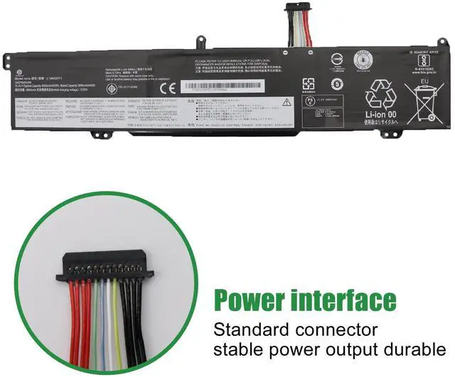 Alt view image 3 of 5 - JIAZIJIA L18M3PF1 5B10W67350 5B10T04975 Laptop Battery Replacement for Lenovo IdeaPad L340-15IRH L340-17IRH Gaming Series Notebook L18C3PF1 5B10T04976 5B10W67336 11.4V 45Wh 4000mAh