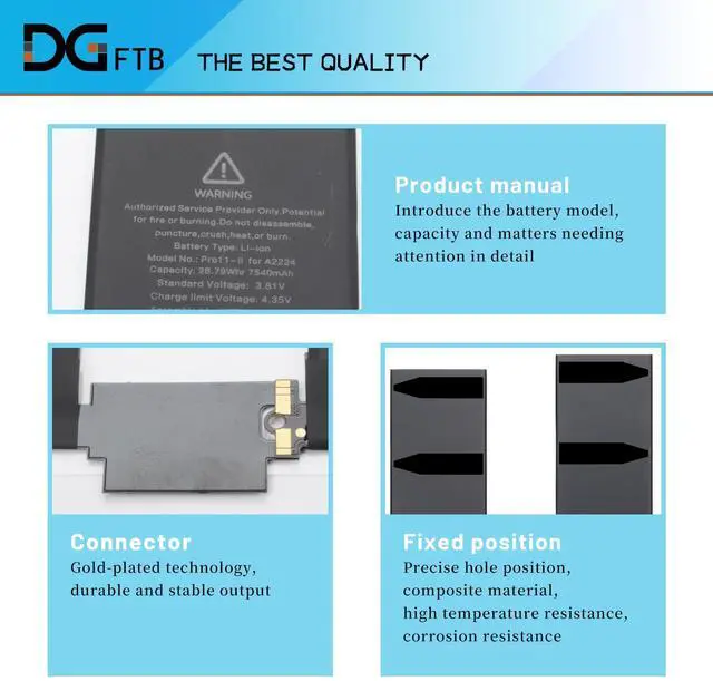 Alt view image 2 of 5 - A2224 New Tablet Battery for iPad Pro 11 2nd Generation Gen 2 2020 Model PN: A2228 A2068 A2230 A2231 for iPad8,9 for iPad8,10 EMC 3349 3350 128GB 256GB 512GB 1TB MY252LL/A MY342LL/A MY232LL/A 28.79Wh