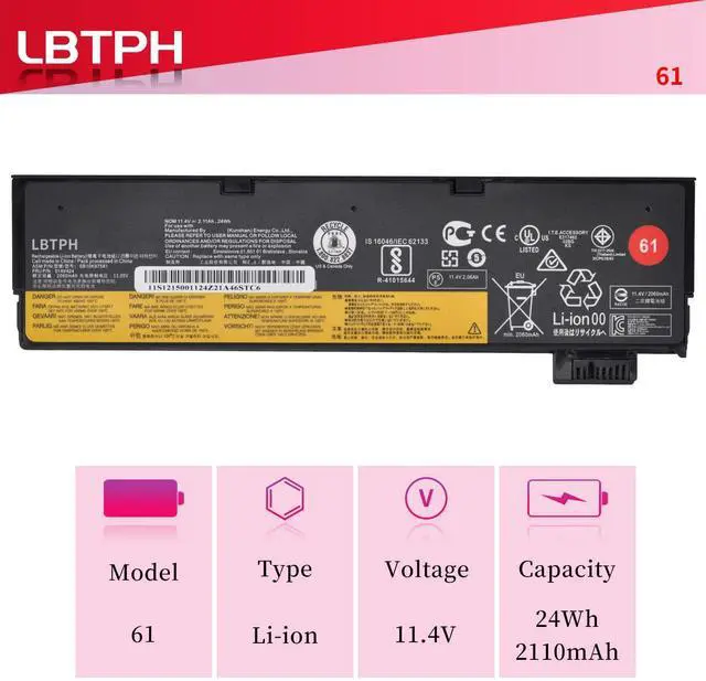 Alt view image 2 of 5 - LBTECH 01AV425 01AV422 01AV423 01AV426 01AV427 61 11.4V 24WH Battery for Lenovo ThinkPad T470 T480 T570 T580 P51S P52S Series 01AV424 01AV428 01AV452 01AV490 01AV492 SB10K97580