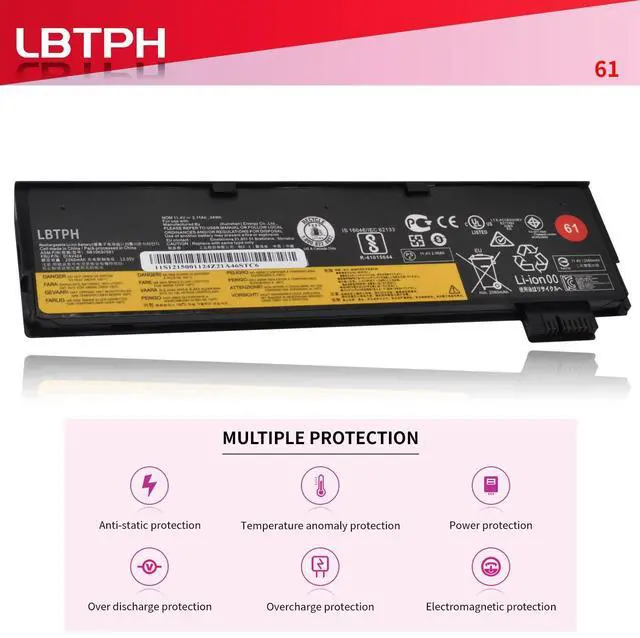 Alt view image 5 of 5 - LBTECH 01AV425 01AV422 01AV423 01AV426 01AV427 61 11.4V 24WH Battery for Lenovo ThinkPad T470 T480 T570 T580 P51S P52S Series 01AV424 01AV428 01AV452 01AV490 01AV492 SB10K97580