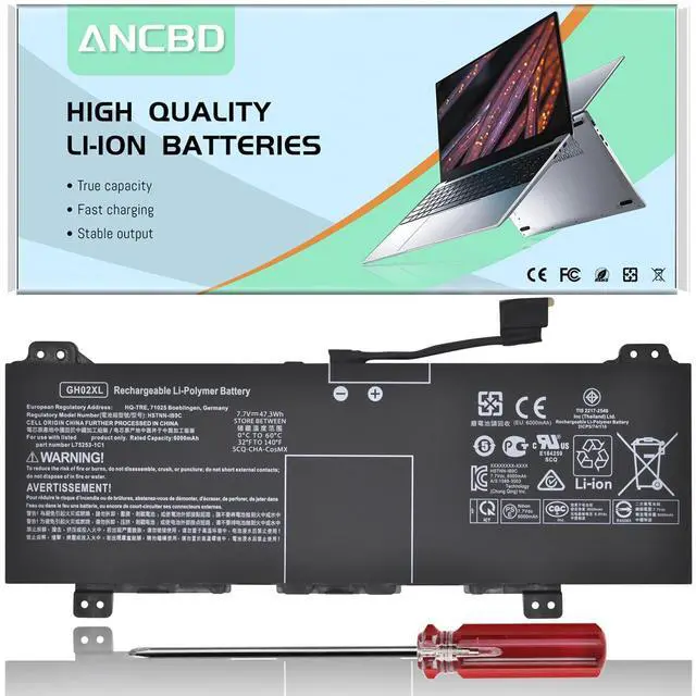 Main image of ANCBD GH02XL GHO2XL Laptop Battery Replacement for HP Chromebook 11 G8 11A G8 14 G6 Chromebook X360 11 G3 14AT-NA000 NA0010CA NA0010DS Series L75783-005 L75253-271 HSTNN-DB9M, HSTNN-IB9C 7.7V/47.3Wh