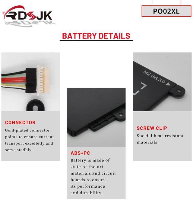 Alt view image 5 of 5 - PO02XL Laptop Battery for HP Stream 11-R 11-R014WM 11-R010NR 11-Y 11-AH 11-AK 11-AH011WM Series P002XL 823908-1C1 824560-005 824536-850 HSTNN-IB7G HSTNN-DB7G TPN-Q166 823908-2C1 PO02037XL-PL 7.6V 37Wh