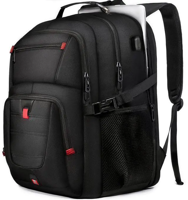 Main image of ZMMMA 50L Travel Backpack, 17 inch Laptop Backpack for Men, Extra Large Sturdy TSA Friendly with USB Port College School Rucksack Bag Gifts for Him Men Women, Black