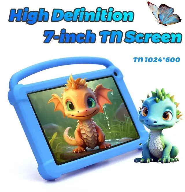 Alt view image 5 of 5 - Kids Tablet 7 inch for Boys Girls Android 12 Tablets for Kids 4GB RAM 32GB ROM Toddler Tablet WIFI Bluetooth Safety Eye IPS Screen Parental Control, Dual Camera Shockproof Case for Educational, Games.