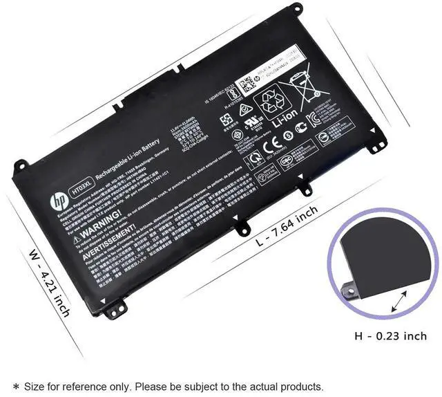Alt view image 3 of 5 - HP HT03XL HSTNN-IB8O HSTNN-UB7J Laptop Battery Replacement for HP Pavilion 14-CE 15-CS 15-DA 250 255 430S G7 Series HTO3XL HSTNN-LB8L HSTNN-IB8OL HSTNN-DB8SL HSTNN-DB8R HSTNN-LB8M 41.9Wh 3Cells
