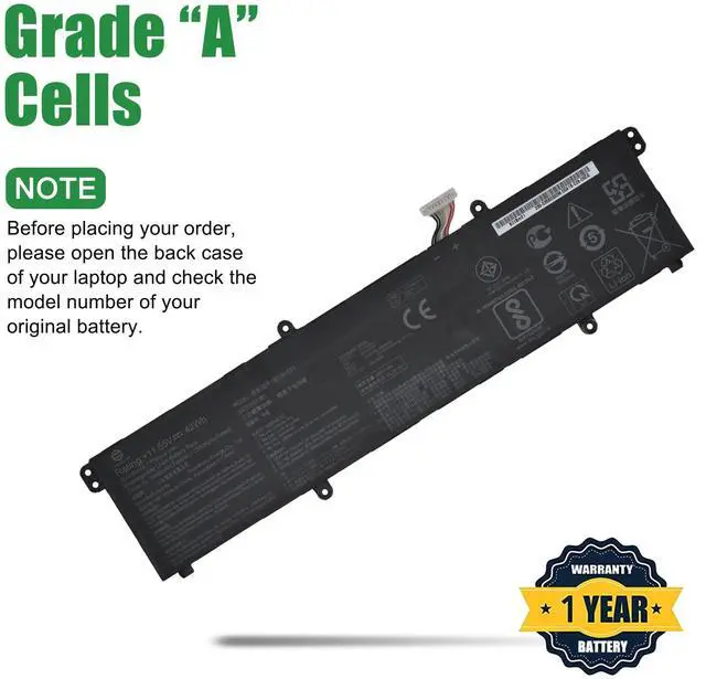 Alt view image 3 of 5 - JIAZIJIA B31N1911 Laptop Battery Replacement for Asus VivoBook Flip 14 A413FA K413EA M413DA S413DA TM420IA TM420UA TP420IA TP420UA TP470EA TP470EZ X421DA X421IA X421UA Series B31BME1 11.55V 42Wh