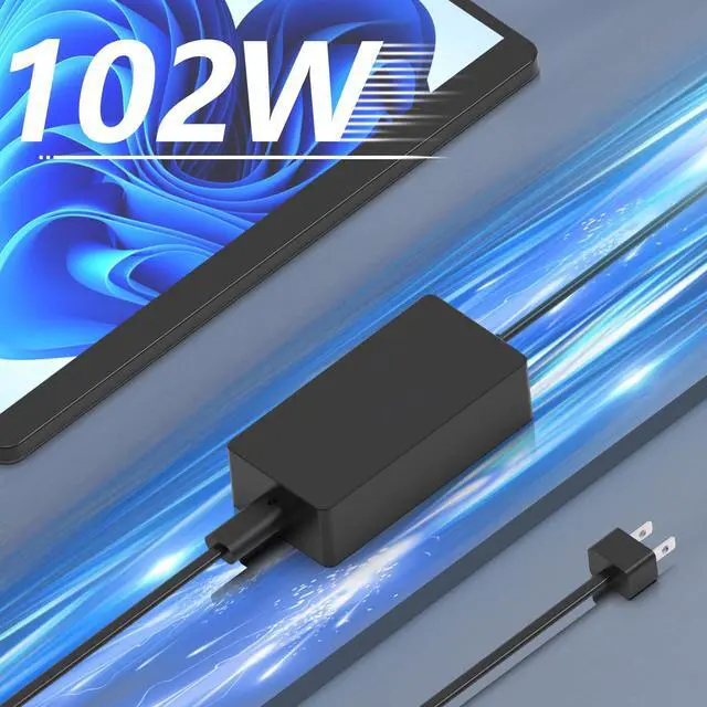 Alt view image 3 of 5 - Hafiuege 102W Surface Book 2 Charger Compatible with Microsoft Surface Book 2/3 Surface Laptop 2/3/4/5 Surface Pro 9/8/7/6/5, Windows Surface Pro/Go, Surface Charger Power Cord with USB Tip