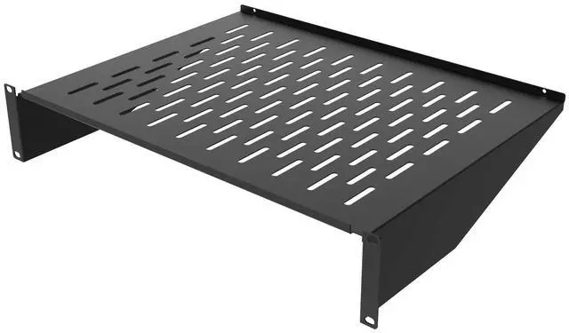 Alt view image 3 of 5 - ZC HAPPY ORANGES 2U Server Rack Shelf 19-Inch Universal Vented Rack Mount Cantilever Server Cabinet Shelf Duty Steel - Weight Capacity 50lb/23kg 14" Deep,Black (2U 14 inch Deep)