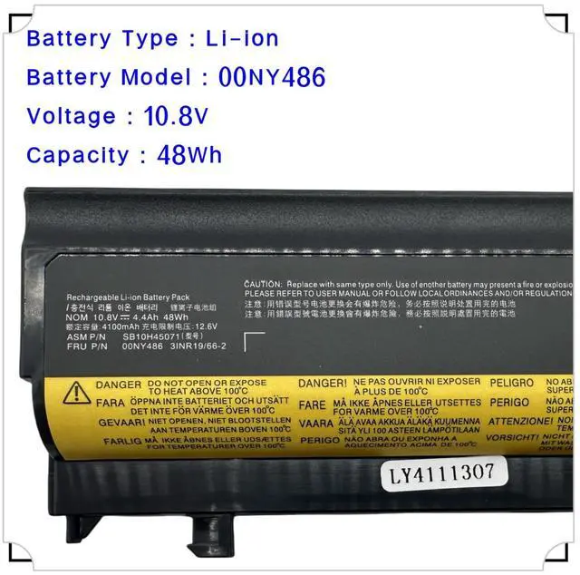 Alt view image 3 of 5 - Yafda 00NY488 Laptop Battery Replacement for Lenovo ThinkPad L560 L570 20F1 20F2 20J8 20J9 20JR 20F1001YGE 20F2S2GW00 20JRS0QP00 SB10H45071 SB10H45074 SB10H45073 71+ 00NY486 00NY489