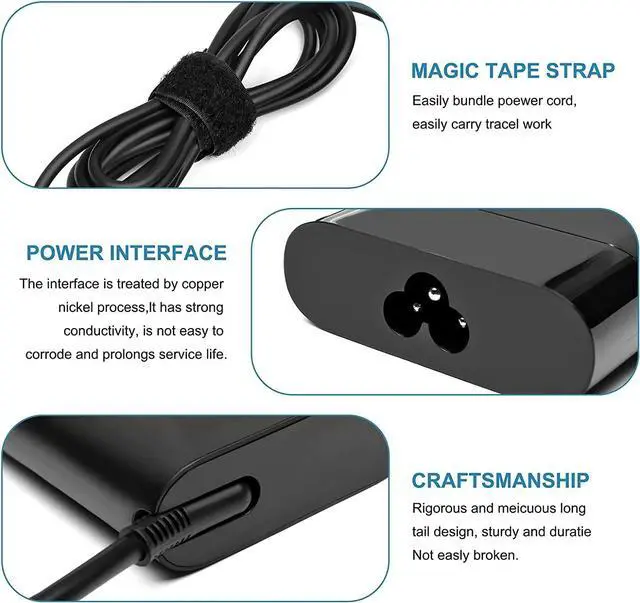 Alt view image 4 of 5 - 90W Laptop USB C Charger Fit for HP Envy x360 EliteBook 1040 G4 ZBook x2 G4 Spectre x360 15-bl075nr 2VY99EA 2PN61EA L45440-001 4.5A AC Adapter Type C Charger