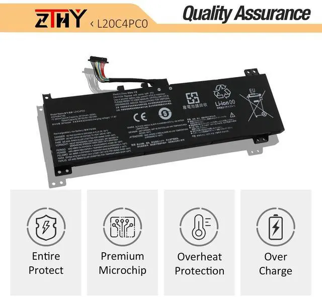 Alt view image 5 of 5 - ZTHY L20C4PC0 L20D4PC0 Laptop Battery Replacement for Lenovo Legion 5-15ACH6 5-15ACH6A 5-15ACH6H 5-15IAH7 5-15IAH7H 5-15ITH6 5-15ITH6H Ideapad Gaming 3-15ACH6 Series L20L4PC0 L20M4PC0 15.36V 60Wh