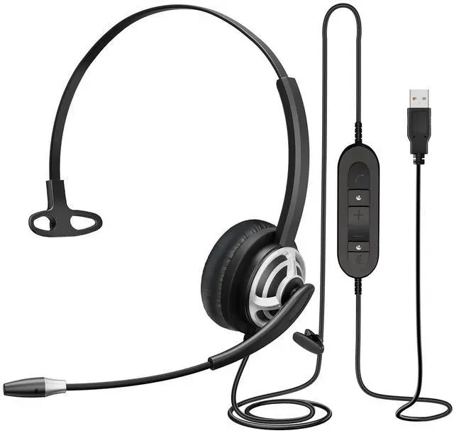 Main image of MAIRDI USB Headset with Microphone for PC, Computer Headset with Mic Noise Canceling for Laptop Teams Zoom Office Call Center Voip Telephone Calls, Dictation Headset for Dragon Naturelly Speaking