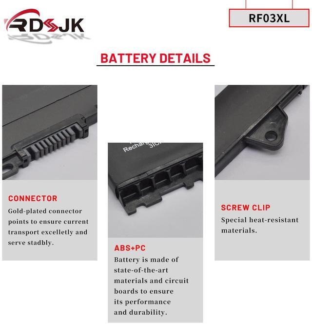 Alt view image 5 of 5 - RF03XL Laptop Battery for HP ProBook 430 440 445 450 455 455R G6/G7 ZHAN 66 Pro13 14 15 G2 G3 Series RF03045XL RE03XL HSTNN-OB1Q HSTNN-DB9A HSTNN-UB7R L83685-AC1 L32656-005 11.4V 45Wh