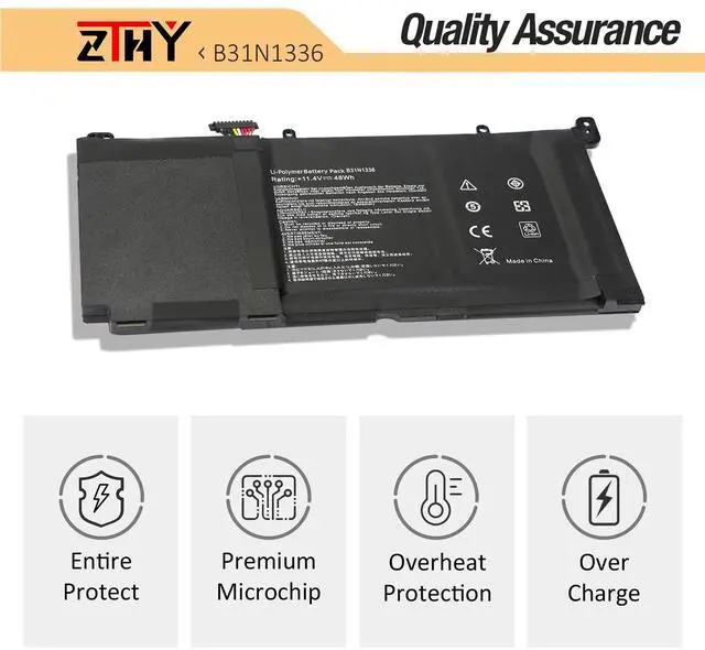 Alt view image 5 of 5 - ZTHY B31N1336 Laptop Battery Replacement for Asus VivoBook S551 S551L S551LA S551LB S551LN V551L V551LB A551L K551L K551LA K551LB K551LN R553L R553LF R553LN Series A42-S551 C31-S551 11.4V 48Wh