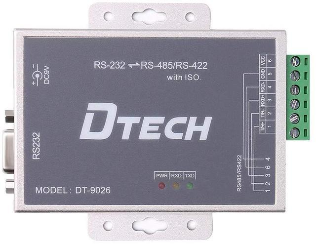 Alt view image 3 of 5 - DTECH Active Isolated RS232 to RS485 RS422 Converter with RJ45 Serial Port Terminal Board Power Adapter DB9 Cable Optical Isolation Protection 2.5kV