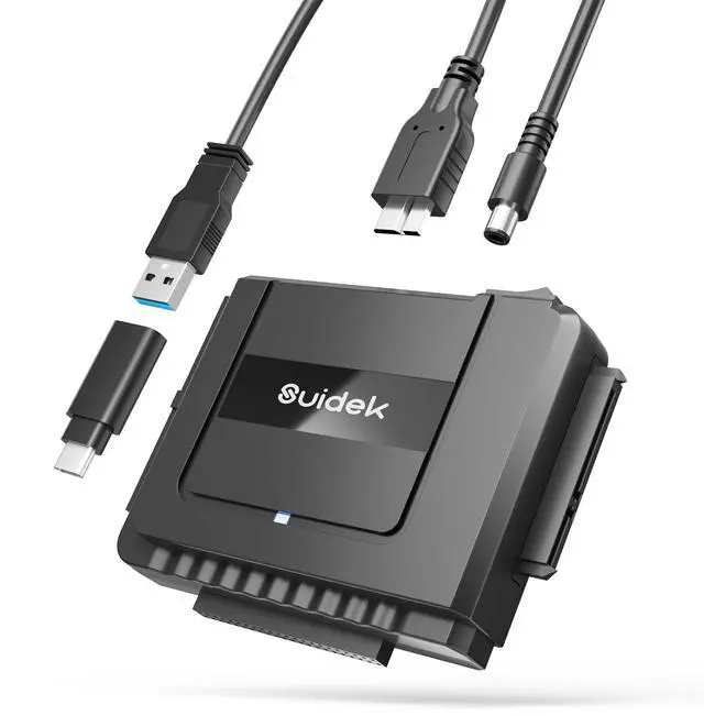 Main image of SUIDEK USB 3.0 to IDE SATA Converter - External SATA to IDE Hard Drive Reader for Universal 2.5"/3.5" HDD/SSD Hard Drive Disk, IDE SATA to USB C Adapter Kit with 12V/2A Power Adapter