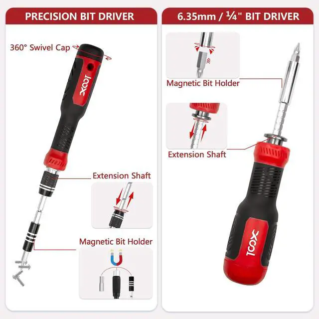 Alt view image 5 of 5 - XOOL 200 in 1 Precision Screwdriver Set, Electronics Repair Tool Magnetic Driver Kit with 164 Bits for Phone, MacBook, Computer, Laptop, PC, Tablet, PS4, Xbox, Nintendo, Game Console