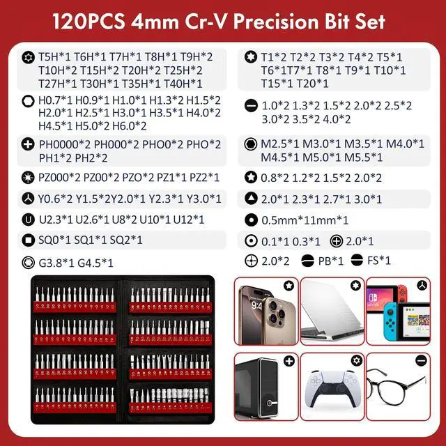 Alt view image 3 of 5 - XOOL 200 in 1 Precision Screwdriver Set, Electronics Repair Tool Magnetic Driver Kit with 164 Bits for Phone, MacBook, Computer, Laptop, PC, Tablet, PS4, Xbox, Nintendo, Game Console