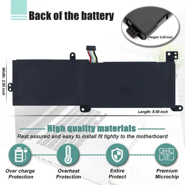 Alt view image 4 of 5 - BOWEIRUI L16C2PB2 L16M2PB1 Laptop Battery Replacement for Lenovo IdeaPad 330 Battery 330-15IKB 320-15IKB 320-15AST 320-17IKB S145-15AST 320-15ABR 320-14AST Series L16L2PB2 L16L2PB1 L16S2PB1 L16C2PB1