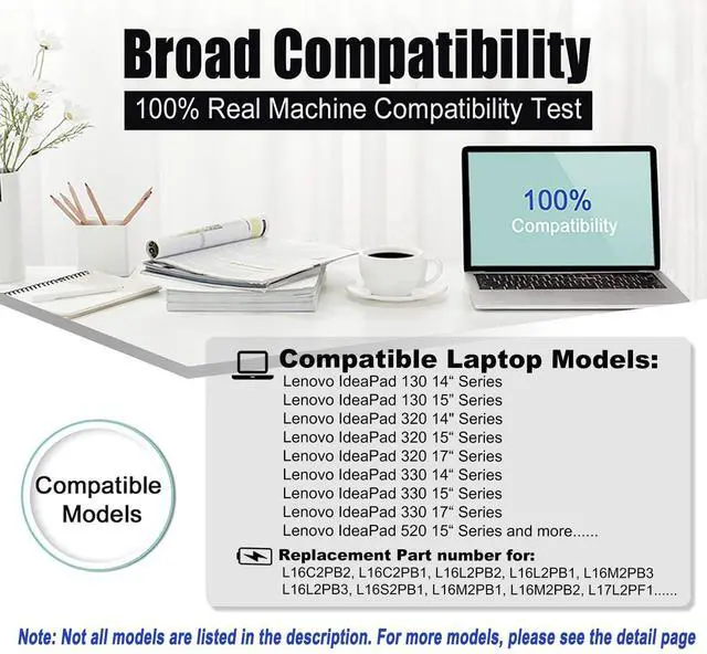 Alt view image 5 of 5 - BOWEIRUI L16C2PB2 L16M2PB1 Laptop Battery Replacement for Lenovo IdeaPad 330 Battery 330-15IKB 320-15IKB 320-15AST 320-17IKB S145-15AST 320-15ABR 320-14AST Series L16L2PB2 L16L2PB1 L16S2PB1 L16C2PB1