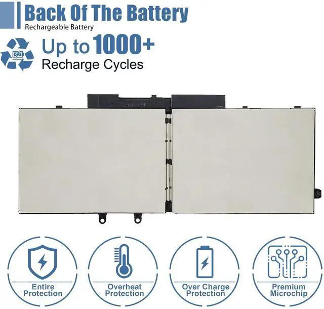 Alt view image 5 of 5 - VANPIR 4GVMP Laptop Battery, 7.6V 68Wh Compatible with Dell Latitude 5400 5500 Precision 3540 3550 Inspiron 7590 7591 7791 2-in-1 Series Notebook 1V1XF R8D7N RF7WM 0RF7WM 9JRYT 09JRYT