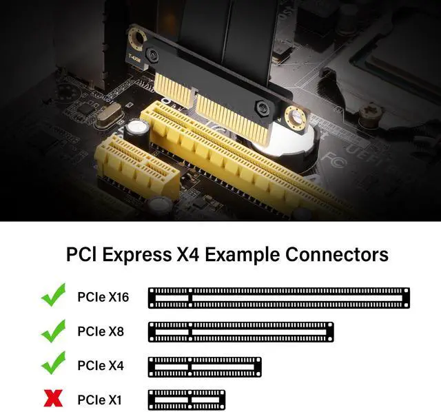 Alt view image 3 of 5 - SinLoon PCIe 3.0 X4 to U.2 SFF-8639 Extension Cable PCI-E 4X Male to U.2 Slot NVMe SSD Riser Cable 20CM (90 Degree)