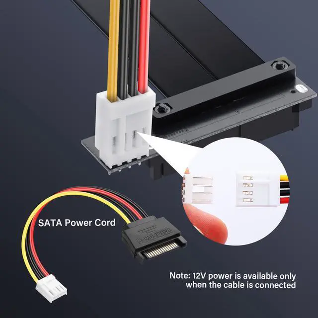 Alt view image 5 of 5 - SinLoon PCIe 3.0 X4 to U.2 SFF-8639 Extension Cable PCI-E 4X Male to U.2 Slot NVMe SSD Riser Cable 20CM (90 Degree)