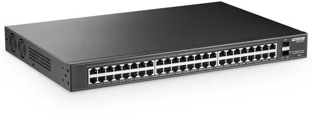 Main image of YuLinca 48 Port Full PoE Gigabit Switch with 2 Gigabit SFP, IEEE802.3af/at Max 800W, Unmanaged Rackmount Switch with VLAN and AI Watchdog