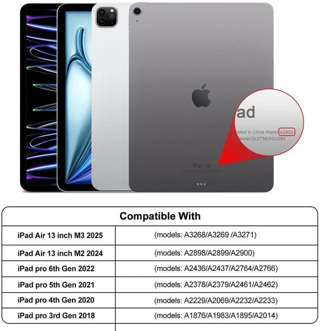 Alt view image 2 of 5 - GOKOCO for iPad Air 13" M3 2025/Air 13 inch M2 2024 Case with Keyboard-Keyboard Case for iPad Pro 12.9" 6th/5th/4th/3rd Gen with Pencil Holder,Detachable Keyboard,Auto Sleep/Wake Function-Blue