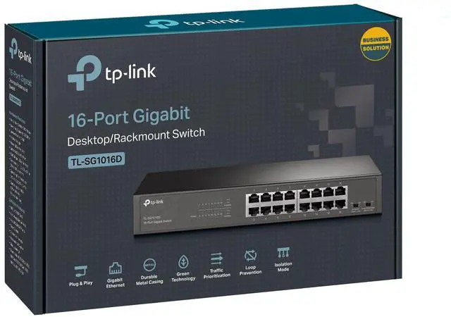 Alt view image 4 of 4 - TP-Link 16 Port Gigabit Switch Metal (tl-sg1016d) -