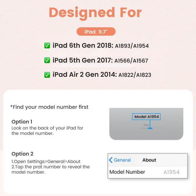 Alt view image 2 of 5 - BLUTLOTUS Keyboard case for iPad 9.7 Inch Air 2, iPad 5th/iPad 6th Generation (2017/2018) Case, 7 Color Wireless Backlit Detachable Keyboard, Smart Folio Cover with Pencil Holder(Pink)