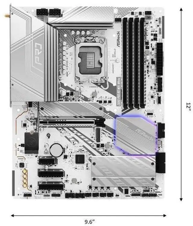 Alt view image 3 of 5 - ASRock Z890 Pro RS WiFi 6E White Intel Core Ultra LGA1851 RL-ILM DDR5 8666 MHz 256 GB ATX Motherboard M.2