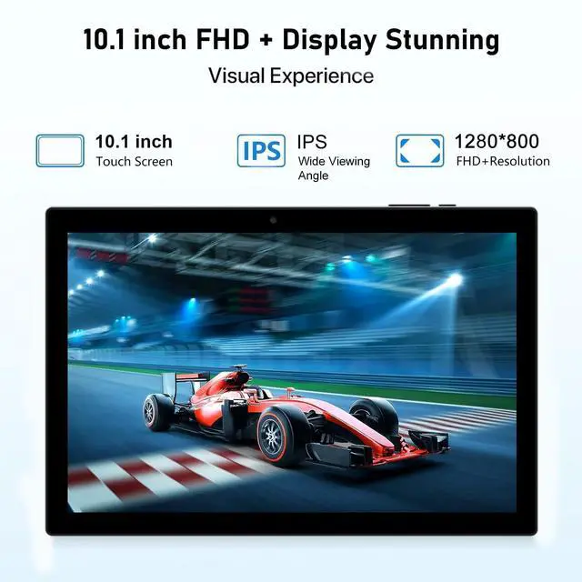 Alt view image 4 of 5 - Android 14 Tablet, 10 Inch 8GB RAM+64GB ROM+1TB Expand, 1.8Ghz Quad-core Processor, 2 in 1 Tablets with Keyboard Mouse Case Stylus, 8MP Camera, 6000mAh Battery, 1280*800 HD Screen, 5G WiFi 6 Tablet PC