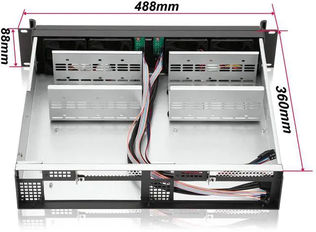 Alt view image 4 of 5 - 2U Rackmount Case for Dual Mini-ITX MB 14" Deep