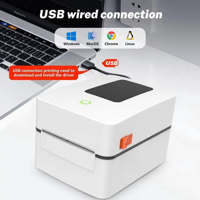 Alt view image 3 of 5 - miemieyo 4x6 Shipping Label Printer with A Built-in Label Bin  USB Thermal Printer Fast, Easy Setup, Supports iOS, Android, Windows, Mac