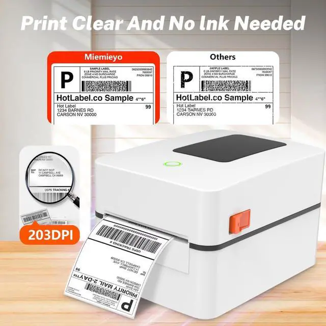 Alt view image 5 of 5 - miemieyo 4x6 Shipping Label Printer with A Built-in Label Bin  USB Thermal Printer Fast, Easy Setup, Supports iOS, Android, Windows, Mac