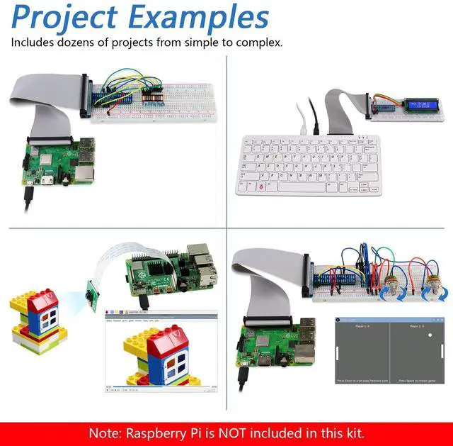 Alt view image 5 of 5 - Freenove Complete Starter Kit for Raspberry Pi 5 4 B 3 B+ 400 Zero 2 W, 1170-Page Tutorial, Python C Java Scratch Processing Code, 386 Items, 164 Projects, Camera Speaker (Raspberry Pi NOT Included)