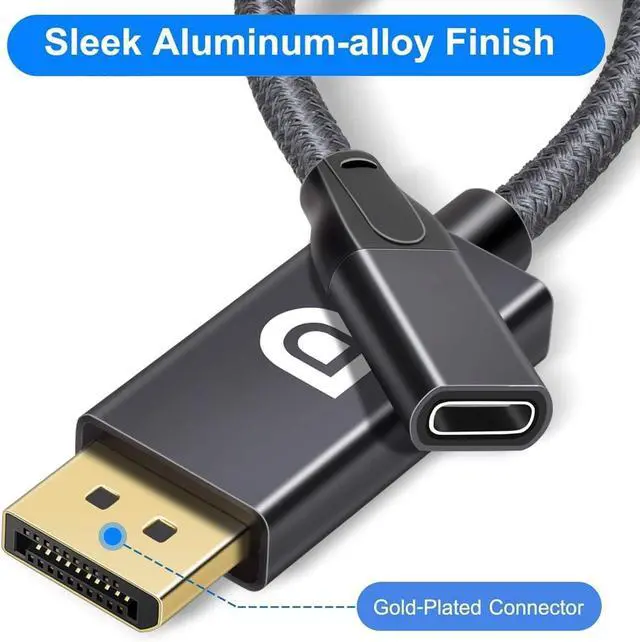 Alt view image 3 of 5 - USB C Female to DisplayPort Male Cable Adapter,Bi-Directional USB Type C 3.1 Input to DP Ouput Converter,4K 60Hz USBC Thunderbolt 3 Adapter for New MacBook Pro,Mac Air,Chromebook Pixel and More