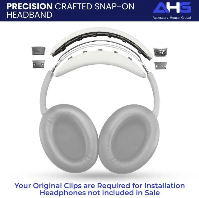 Alt view image 4 of 5 - AHG Accessory House Global QC35 ii / QC35 Headband pad Cushion Cover. Compatible with Bose QuietComfort 35 / QC35 II Headphones (White). Easy Clip on Design | Premium PU | FlexiSoft High-Density Foam