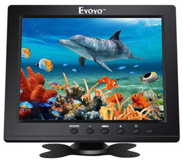 Alt view image 4 of 5 - Eyoyo 8 Inch HDMI Monitor Small LCD Screen Mini Monitors 1024x768 4:3 TFT HD CCTV Security Display with Speakers HDMI VGA BNC AV YPbPr Input for Computer PC Laptop RasPi Camera