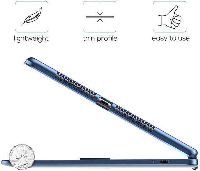 Alt view image 4 of 5 - typecase Touch iPad 9th Generation Case with Keyboard (10.2", 2021), Multi-Touch Trackpad, 10 Color Backlight, 360° Rotatable, Thin & Light for 8th Gen (2020), 7th Gen (2019), Air 3 (Midnight Blue)