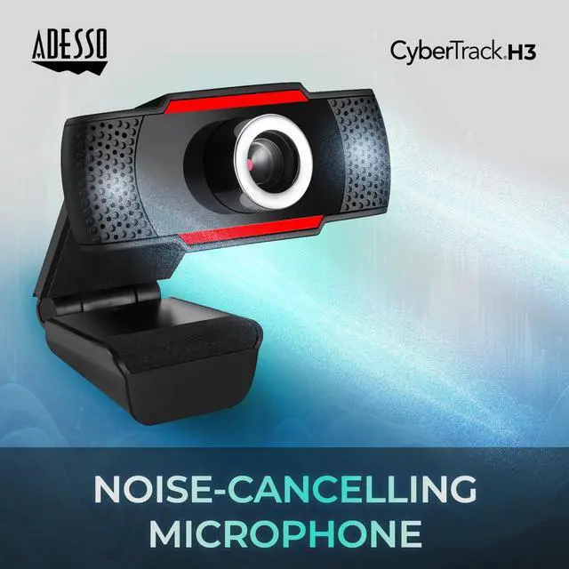 Alt view image 5 of 5 - Adesso CyberTrack H3 Webcam 12 Megapixel 30 fps USB 20 1280x720 Video CMOS Sensor Manual-Focus Microphone for PC & Laptop, Black
